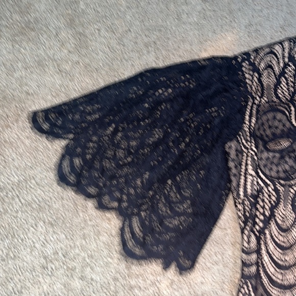 Dress the Population Toni Angel Sleeve Sheath Sheer Overlay Bodycon Black‎ XXS - Picture 6 of 10